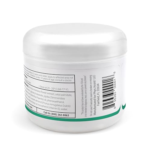 PhysAssist Soothing Foot Cream to Feet and Legs. 4 oz Jar