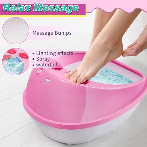 Kids Foot Spa & Nail Kit Set, Kids Spa Day Kit for Girls, Massage Foot Soak Tub and Nail Dryer, Manicure Pedicure Art Salon Girl Gift for 5-12, Christmas Birthday Gifts