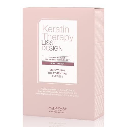 Alfaparf Milano Home Keratin Hair Treatment - Lisse Design Express Brazilian Hair Straightening and Smoothing - Formaldehyde Free - Sulfate Free