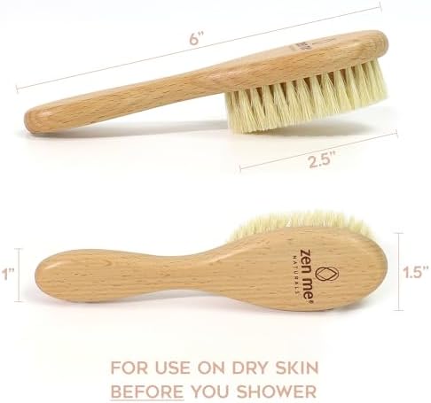 Dry Brush for Face for Smooth Radiant Skin by Zen Me, Natural Face Exfoliator Tool to Unclog Pores, Promote Lymph Flow & Reduce Swelling, Facial Brush with Natural Boar Bristles & Polished Wood Handle