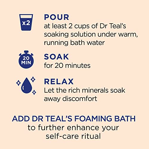 Dr Teal's Pure Epsom Salt Soak, Glow & Radiance with Vitamin C & Citrus Essential Oils, 3 lbs (Pack of 4)