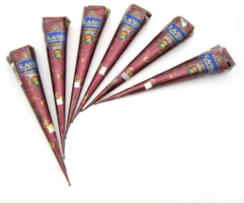 6 Pack Cones Natural Ready to Use Henna Paste Hair Color Hair Dye Cones