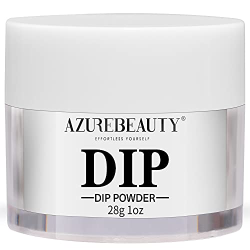 AZUREBEAUTY Dip Powder Bright White Color, Basic Nail Dipping Powder French Nail Art Starter Manicure Salon DIY at Home, Odor-Free and Long-Lasting, No Needed Nail Lamp Curing, 1 Oz