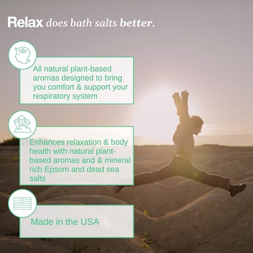 Relax Spa & Bath, Epsom Salt Aromatherapy Bath Salts, Epsom Salt Bath Soak, Dead Sea Salt for Soaking, Hot Tub Spa Aromatherapy, Bath Crystals with Vitamins & Minerals (Relief)