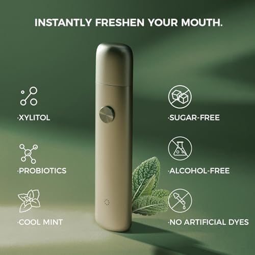 Smart Electric Oral Spray - Mouth Spray Fresh Breath, Cool Freshener Breath Spray for Bad Breath, Alcohol Free, Rechargeable, Portable, Various Flavors with 3 Integrated Pods (Classic+3 Bombs)