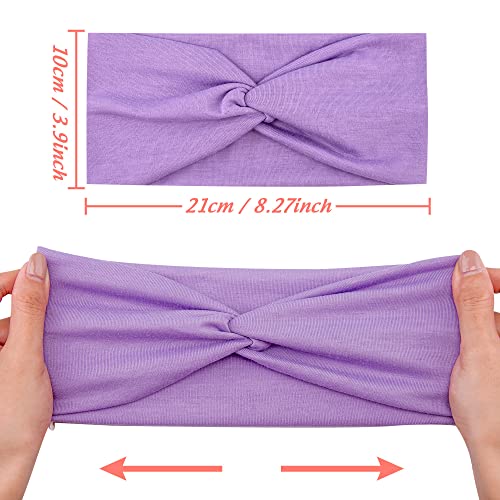 FEQO 18 Pieces Twist Headbands for Women Non-Slip Twisted Turban Stretchy Elastic Colorful Hair Bands for Workout Yoga Sports(Classic Colors)