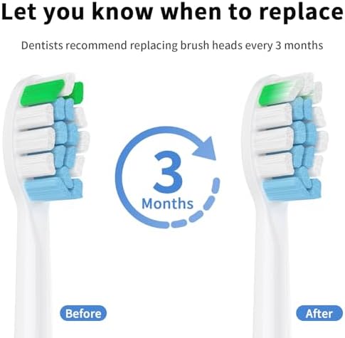 Replacement Toothbrush Heads for Philips Sonicare – Compatible with C1/C2/C3/A3/G2/G3/W3, 4100/5100/6100 Series, DiamondClean & More, 8 Packs