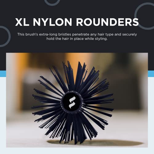 Spornette Double Stranded XL Round Brush, Nylon Bristles - Round Brush for Straightening, Anti-Frizz, Detangling, Volumizing - Styling for Wavy & Curly, Medium & Long Hair Lengths (2.75 Inches)