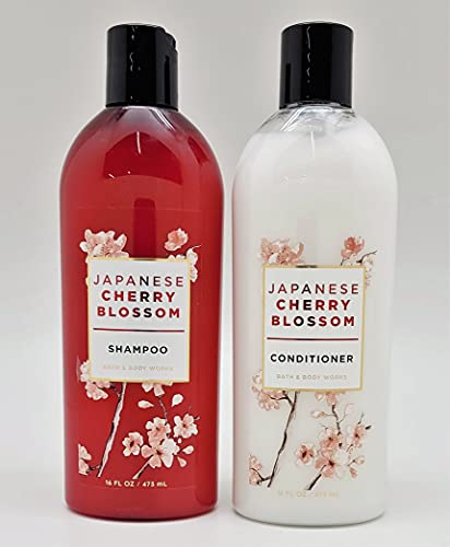 Bath & Body Works - 2 pc Bundle - Japanese Cherry Blossom - Shampoo and Conditioner - 16 FL OZ each