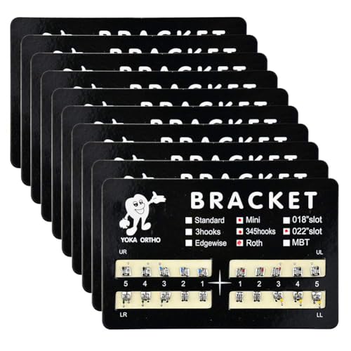 60Pcs Tooth Brace Teeth Model Mini Roth Brackets Roth 022 Slot Bondable with Hook on 347 (60pcs-Black)