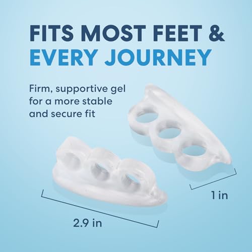 Dr. Frederick's Original Hard Hammer Toe Gels - 2 Pairs - Hammertoe Support Crest for Women & Men - Cushion & Temporary Splint for Toe Alignment, Crooked Toes, and Pain Relief - Clear - 3 Loop Design