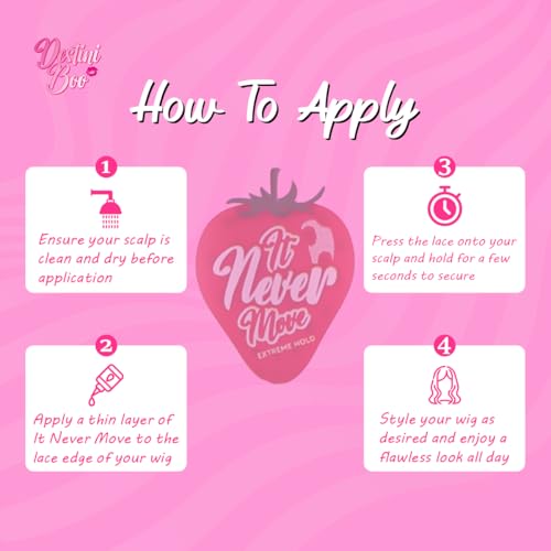 Destini Boo- It Never Move Lace Glue-Medical Grade Quality from Experts in Korea-Strong Hold for Wigs and Hair System-Waterproof Wig Glue for Extreme Heat- (1.06 FlOz)