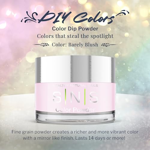 SNS Nail Dip Powder Colors, Gelous Color Dipping Powder - Barely Blush (Nude, Pink Cream) - Long-Lasting Dip Nail Colors for Healthier Nail Beds - Nail Color for Professionals & At-Home DIY - 0.5 oz