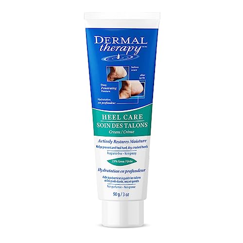 Dermal Therapy - Heel Care Cream, Foot Cream for Dry Cracked Heels, Intense Foot Moisturizer with Urea and AHA, Foot Lotion and Feet Exfoliator with Non-Greasy Formula, 3 o.z.