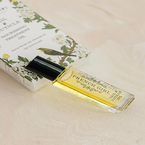 French Girl Nail & Cuticle Oil - Hydrating Nail Strengthener and Growth Treatment, Cuticle Softener, Nail Growth Oil to Repair Dry, Damaged Nails, Clean, Vegan & Cruelty-Free, .3 oz