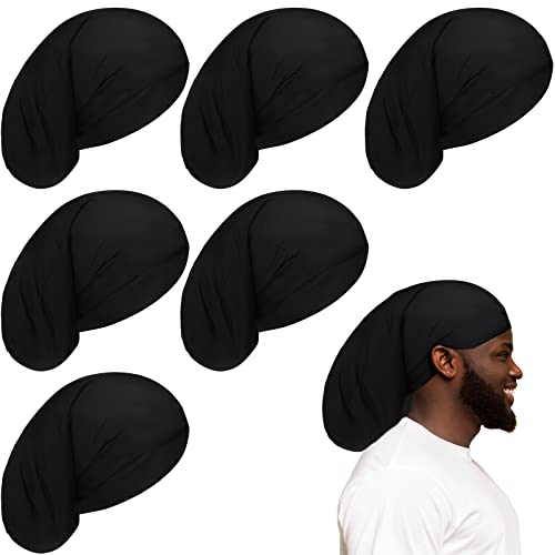 Tarpop 6 Pieces Dreadlock Cap Men Dread Caps Unisex Jumbo Long Hair Dreads Head Stocking Wrap Night Shower Sleeping Bonnet Accessories for Men Women Colorful