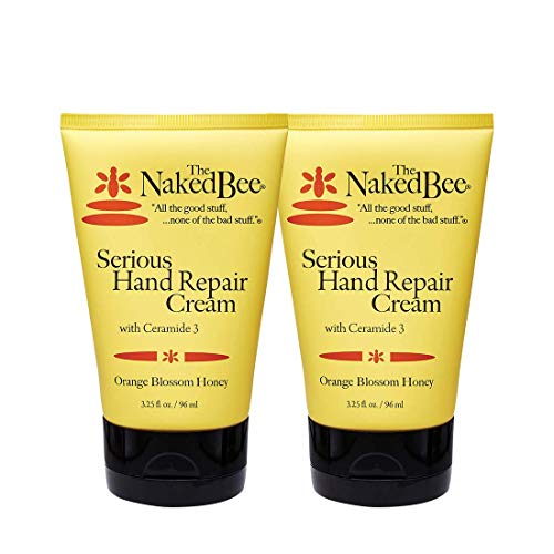 The Naked Bee Orange Blossom Honey with Ceramide 3, Serious Hand Repair Cream Lotion - 2 Pack