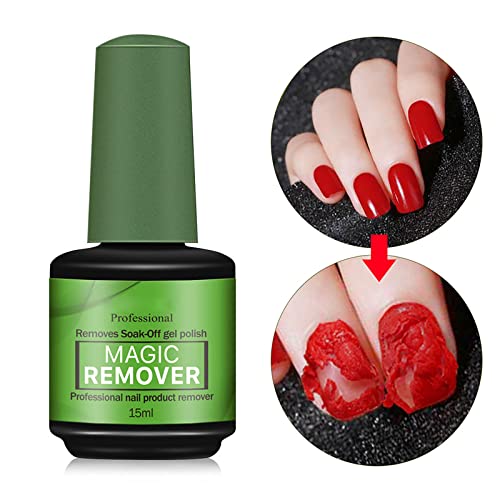 Gel Nail Polish Remover - 3 Pack, 15ml Magic Gel Polish Remover, Quickly Soak Off Nails, No Need For Foil, Soaking Or Wrapping (Green)