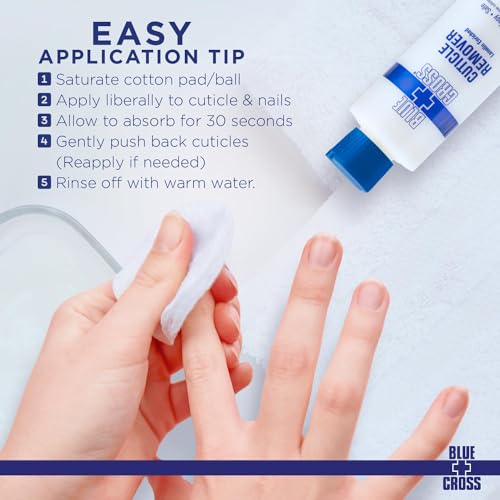Blue Cross Cuticle Remover Liquid, Cuticle Softener for Nails, Professional Nail Care with Lanolin for Brittle Hang Nails, Hydrating, Moisturizing, Dry Cuticles, Made in USA, 32oz