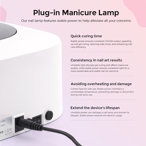 Lavinda UV Light for Nails, 54W LED Nail Lamp for Acrylic Gel Polish Nail with Large LCD Display, Professional UV Nail Light Fast Curing Lamp Nail Dryer with 4 Timers for Women Girl Mom