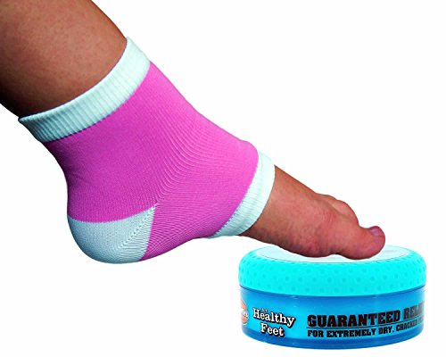 Moisturizing Gel Heel Socks or Sleeves, 2 Pairs, Pink, Large, O'keeffe's Healthy Feet Foot Cream for Cracked Heels, Callus Treatment Bundle