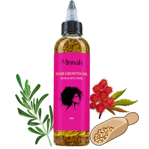 Minnah Hair Growth Oil for Black Women, Extra Strength Rosemary Fenugreek Herbal Hair Growth Oil, Natural Scalp Oils Serum with Castor Oils, Aceite de Romero para el Cabello for All Hair Types (1 PCS)