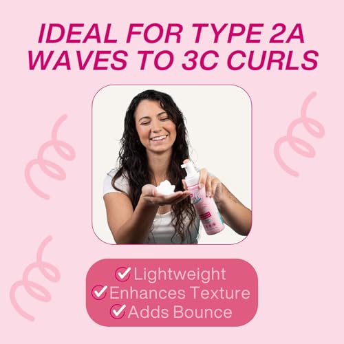 Dippity Do Girls with Curls Curl Enhancing Mousse -2-Pack- Lightweight 3-in-1 Defining Mousse for Curly and Wavy Hair - Hibiscus and Olive Oil for Frizz Free and Bouncy Curls -200 mL/6.7 fl oz