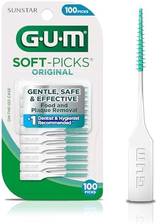 GUM Soft-Picks Original, Easy to Use Dental Picks for Teeth Cleaning and Gum Health, 100 Count (Pack of 1)