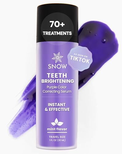 SNOW Teeth Brightening Purple Serum | Gentle & Enamel Safe Instant Brightening for Brighter Smile | Dental Care, Hygiene, & Tooth Care Bright Smile for Events Daily Confidence 2 Month Supply