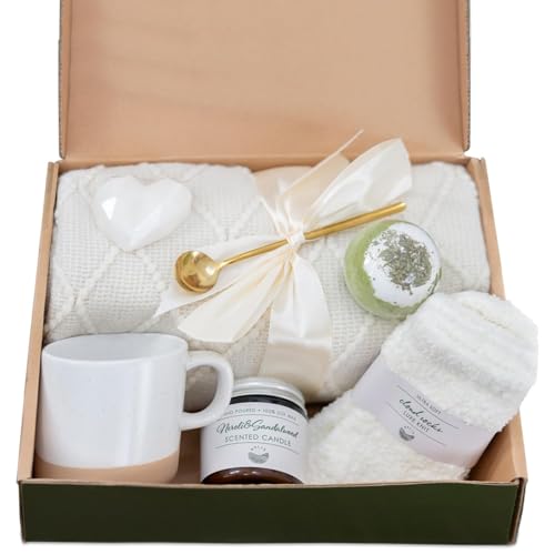 Sympathy Gift Basket for Women-Get Well Soon, Comfort Gifts for Grieving Friends, Women Birthday Gifts, Condolence-Encouragement Gift for Sick Friends and Loved One's, Get Well Soon Care Package