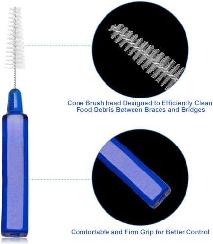 Interdental Brush- Advanced Brush for Braces, Oral Teeth Cleaning, Dental Disposable Soft Flossing Brushpicks Removes Plaque, Tapered Head Reach Both Small Tight Gaps and Wide Spaces (100 Pcs)