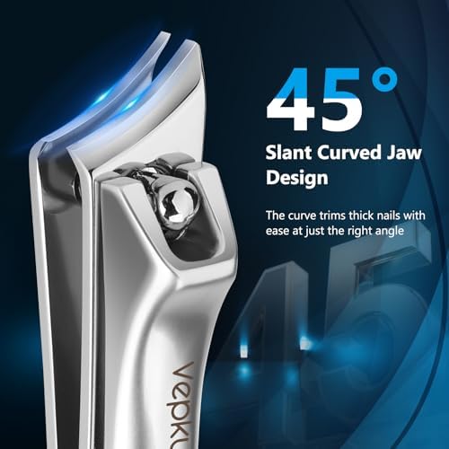 Nail Clippers&Toenail Clippers for Thick Nails for Seniors | Toe Nail Clippers Set for Ingrown Nails for Men | Manicure Kit &Nail Cutter for Women (Sliver(AC))