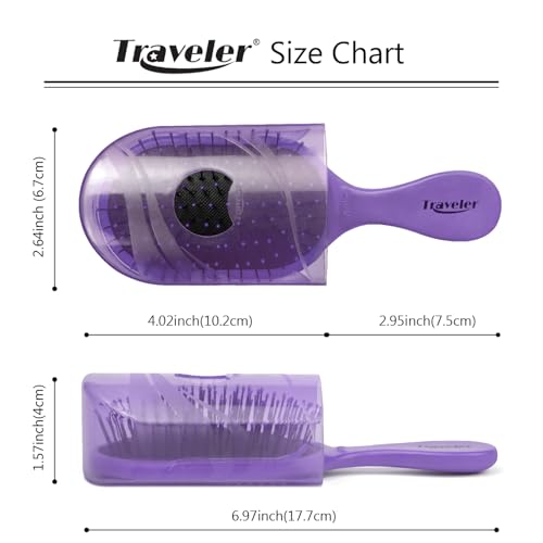NuWay 4HAIR Traveler U.S. and International Patented Travel Brush (Lavender)