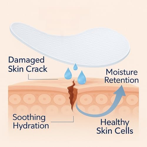 Moisturizing Crack Patches –for Linear, Single Small Crack,for Dry,Cracked Heels,Soles, Toes Skin Relief, Hydrating Care – Flexible & Breathable, 6 Patches