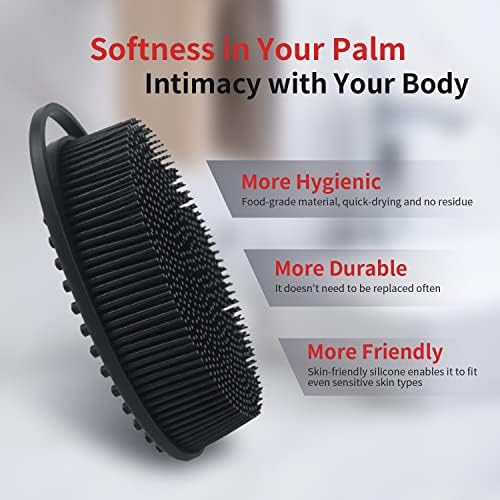 Silicone Body Wash Scrubber/Loofah, Exfoliating Body Scrub Brush for Use in Shower, Mens Women, Gifts for Dad