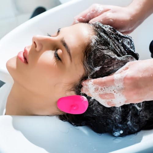 Silicone Ear Protectors, 4pairs Anti-Slip Ear Covers Waterproof Ear Protective Cover for DIY Hair Dye, Washing Hair, Shower