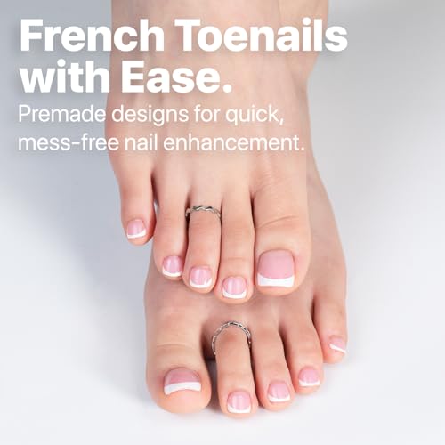 SXC Cosmetics X-Pro Tips French Tip Press On Toenails for Women, Acrylic Soft Gel System (Short French Pink, Short)