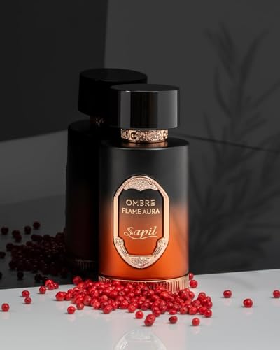 Sapil Ombre Flame Aura Unisex Eau De Parfum - Spiced Oud, Vanilla, Tonka & Amber - Long-Lasting Warm Woody Perfume - 3.38 oz