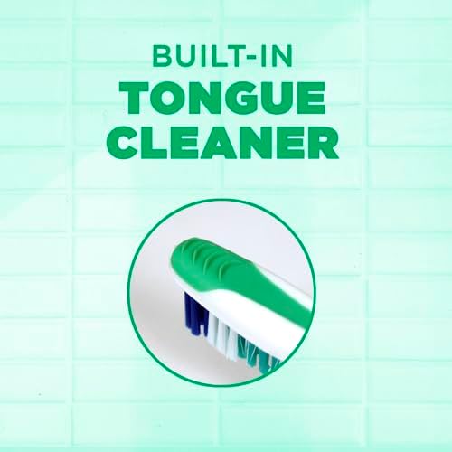 GUM Super Tip Toothbrush, Soft Bristle Toothbrush for Adults with Tongue Cleaner, Compact Head, 1ct (Pack of 12)