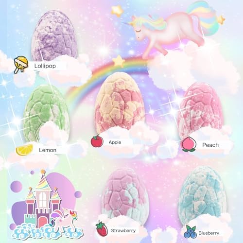 Bath Bombs for Kids with Toys Inside Bath Bombs for Girls with Surprise Inside Unicorn Bubble Bath Toys for Kids Ages 4-8 Gifts Girls Toys Age 4 5 6 7 8 Years Old Toddler Princess Birthday Gift