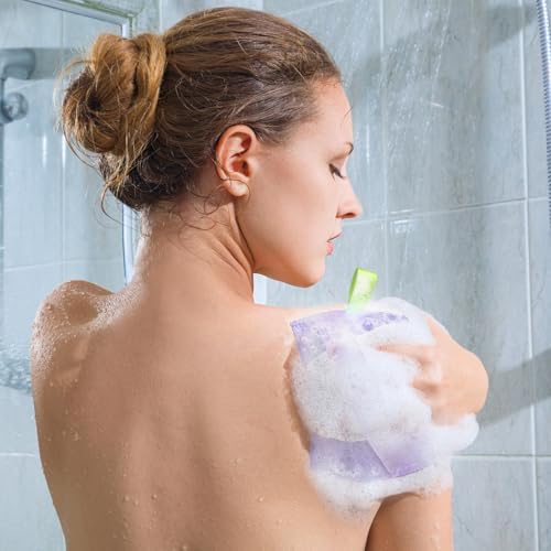 MIG4U Exfoliating Body Scrubber Sponge Exfoliate Dead Skin Bath Sponge for Shower, Luxury Foaming Skin Scrubber for Women Men, 3 Pack Classical