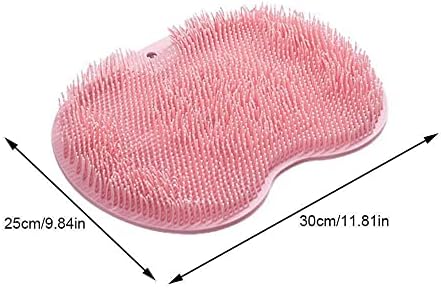 Shower Foot and Back Scrubber Massage Pad, Wall-Mounted Back Scrubber with Non-Slip Suction Cups, Bathroom Shower Foot Scrubber Mat Exfoliating Bath for Women and Men (Blue)