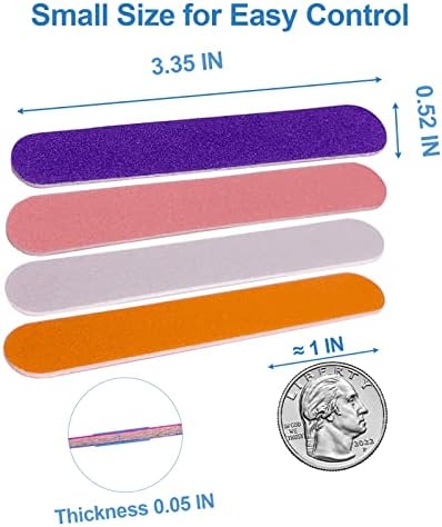 Mini Nail Files Bulk (400 Pcs), Double Sided Emery Board Nail File for Nature Nails, Manicure Tool Set Disposable Colorful Nail File for Home Salon Use Travel Size Men Women Kids Wood Board