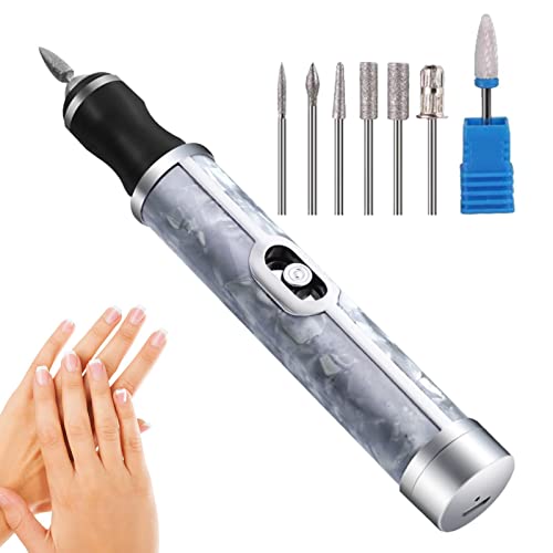 Electric Nail File - 4 Speed Cordless Acrylic Nail Tool Kit for Thick Toenails, Edge Shaping, Polishing, Grinding, Nursing, Peeling