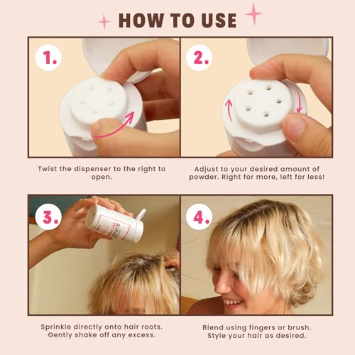 Handmade Heroes Non Aerosol Dry Shampoo Volume Powder 1.8oz, 100% Natural & Vegan For Light and Blonde Hair (2 pc set)