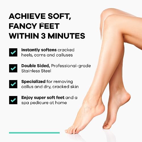 Dermasuri Callus Remover Foot Scrub - Exfoliating Feet Spray-on Formula and Reusable Deluxe Sole File - Dead Skin Remover, Callus Rasp, Scrubber, Peel & Soften Cracked Heels - Deluxe Pedicure Spa Kit