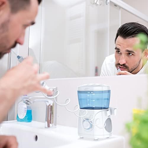 FC166 Water Flosser for Teeth/Braces, 600 ml Large Capacity, 10 Adjustable Pressures,8 Home Nozzles Professional Oral Irrigator for Teeth Clean(White)