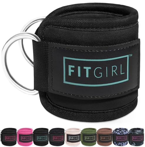FITGIRL - Ankle Strap for Cable Machines and Resistance Bands, Work Out Cuff Attachment for Home & Gym, Glute Workouts - Kickbacks, Leg Extensions, Hip Abductors, For Women Only (Mint, Pair)