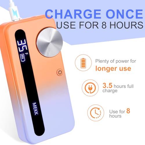 MEKK Nail Drill,35000RPM Cordless Nail Drill Professional Electric Nail File with 12PCS Bits,Anti-Shaking Rechargeable E File Kit for Acrylic Nails,Home & Salon(Orange Blue)