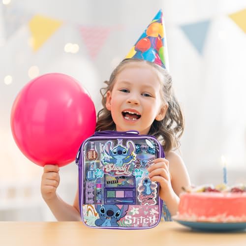 Disney Lilo and Stitch Makeup Filled Shoulder Bag Includes Lip Gloss, Nail Polish, Hair Bow & More! for Girls, Ideal for Ages 3 and Up Perfect for Parties & Makeovers by Townley Girl